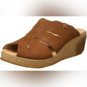 El Naturalista Leaves Vaquetilla Wedge Sandals 39 8